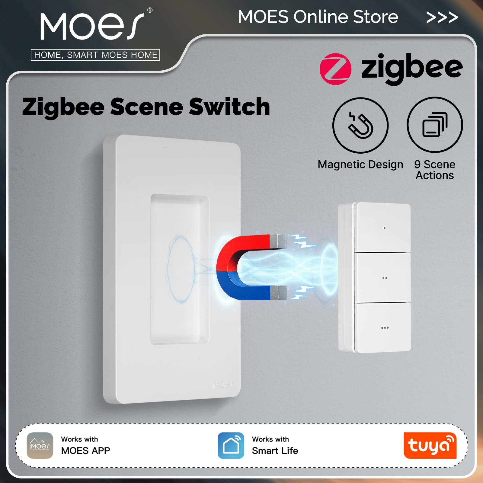 Smart Home Moes - MOES Tuya Zigbee Smart Wireless Scene