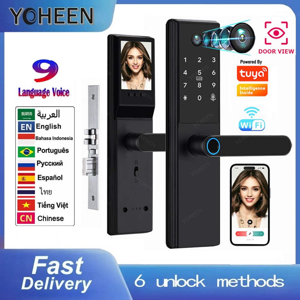 Smart Home Battery Camera - Tuya Wifi Digital Electronic Smart Fingerprint