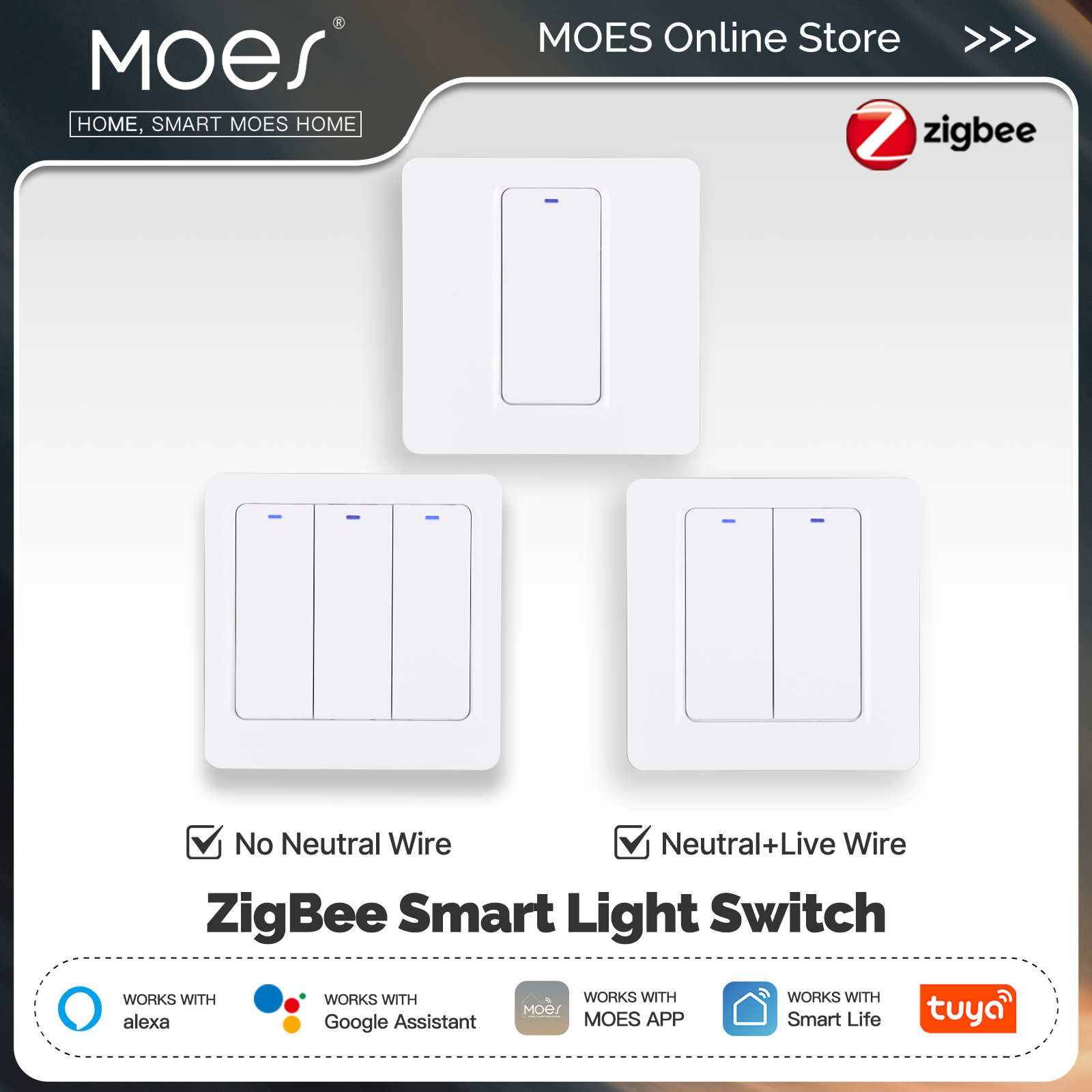 Smart Home Moes - MOES ZigBee Smart Light Switch Tuya