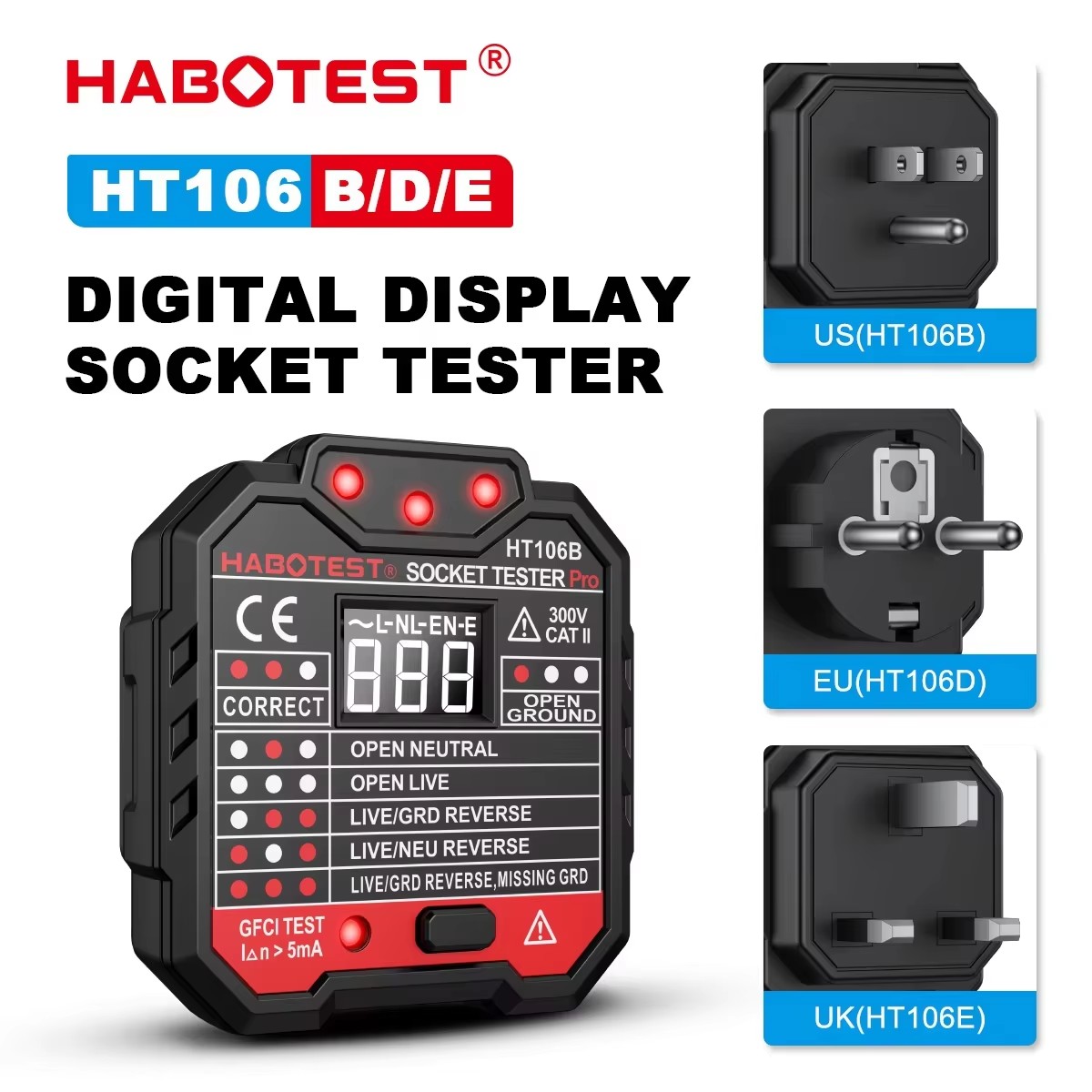HT106 Digital Socket Tester Pr - Smart Home Europe avis et prix