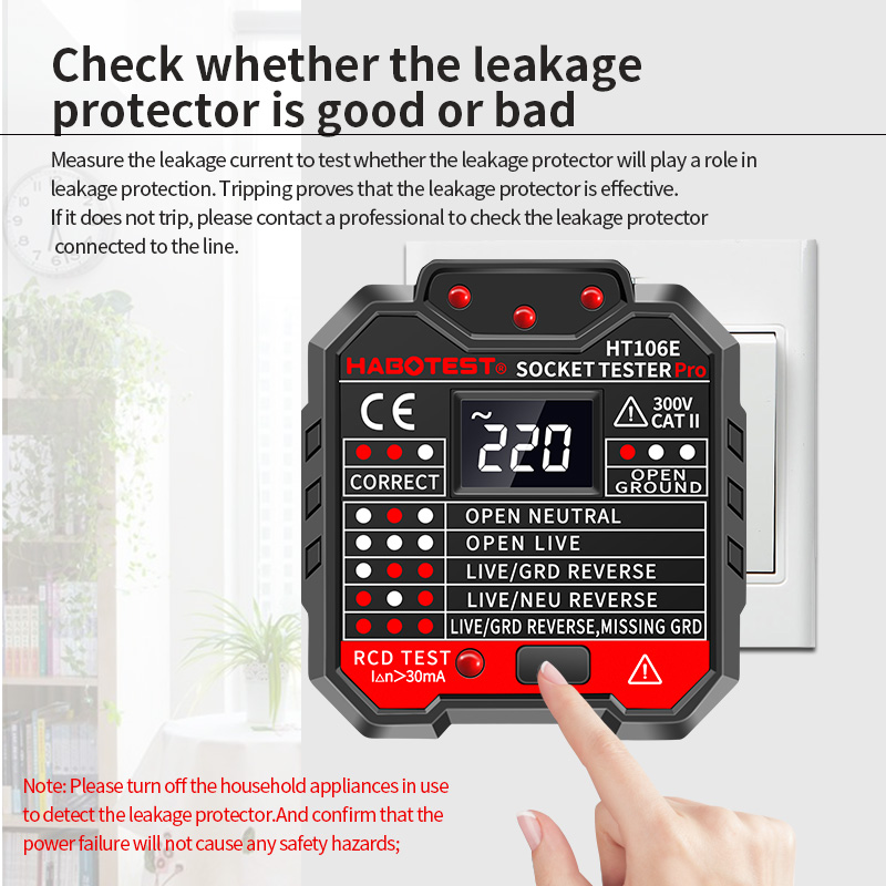 HT106 Digital Socket Tester Pr - Smart Home Europe avis et prix