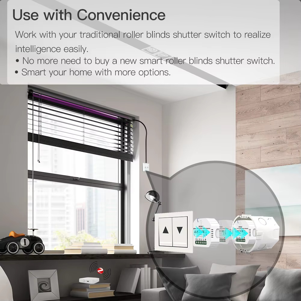MOES ZigBee Smart RF433 Curtai - Smart Home Moes avis et prix