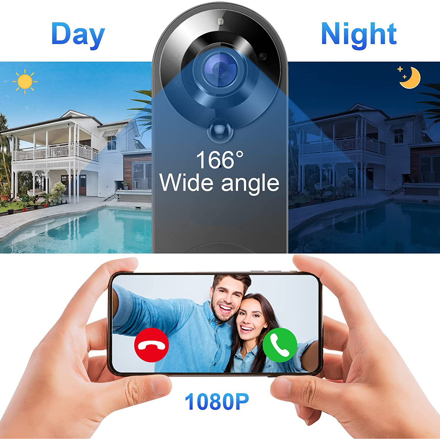 5G 2.4G WiFi Video Doorbell 10 - Smart Home Battery Camera avis et prix