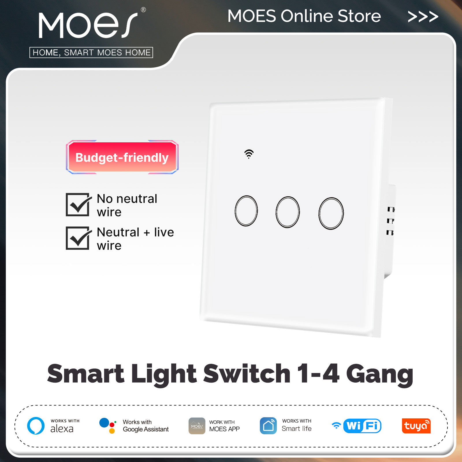 Tuya WiFi Smart Light Switch G - Smart Home Moes avis et prix