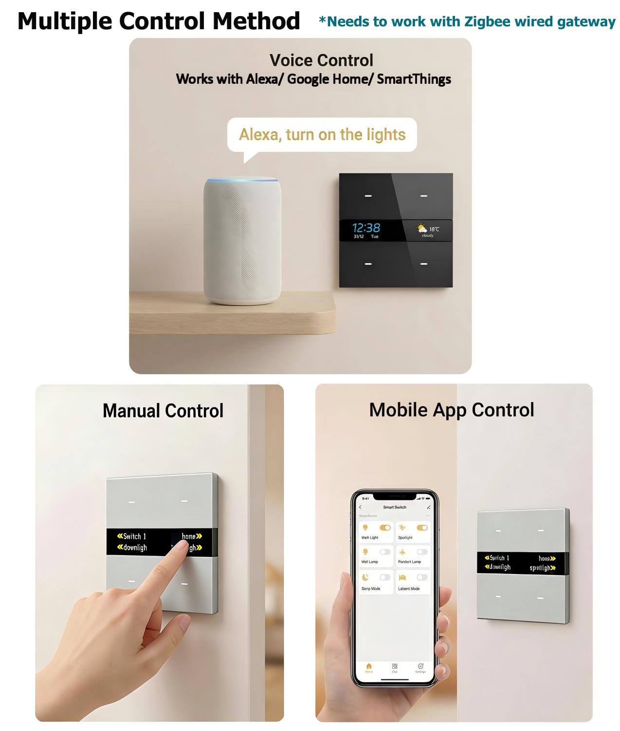 M8 pro Zigbee smart switch pan - Smart Home Display avis et prix