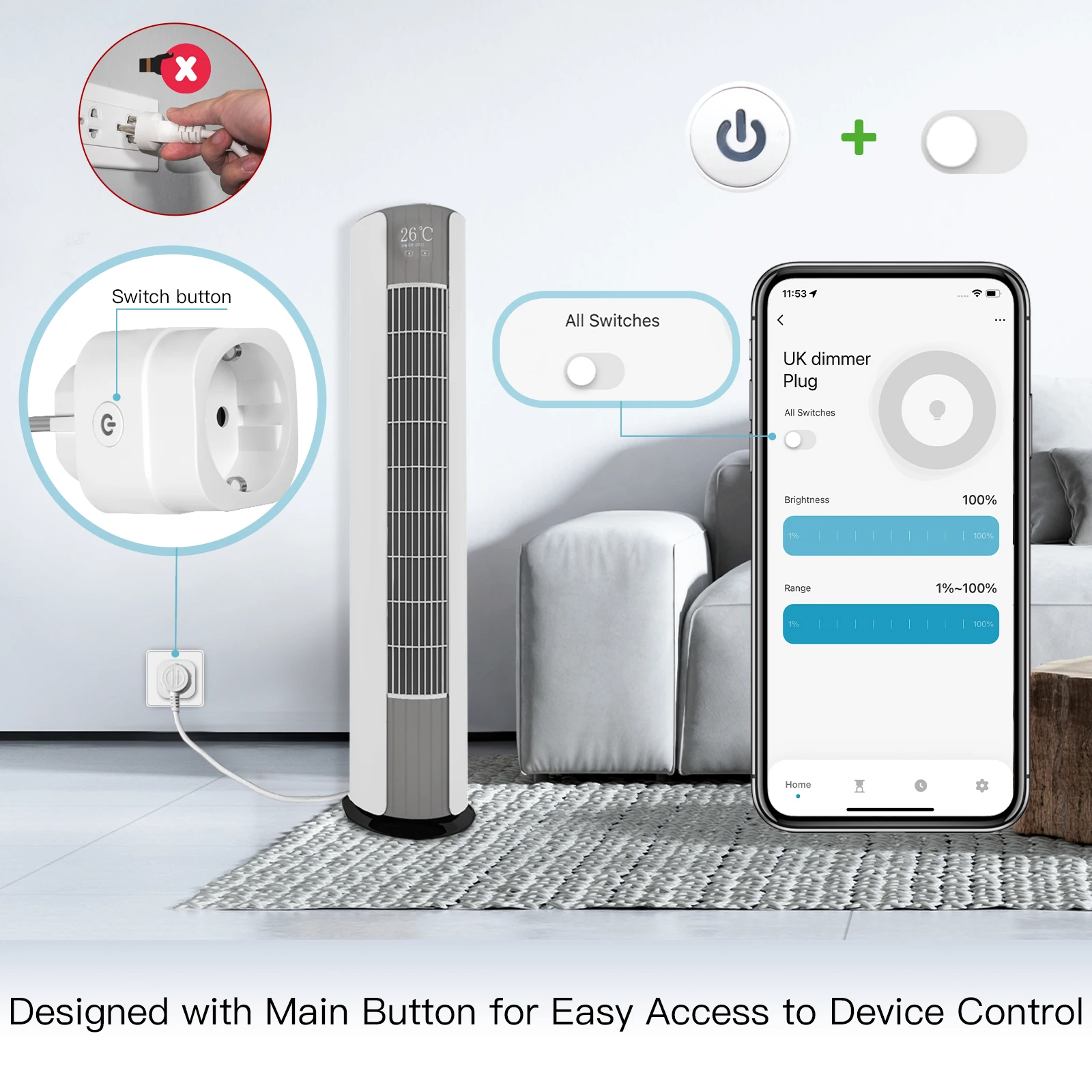 MOES Tuya WiFi Smart Plug Dimm - Smart Home Europe avis et prix