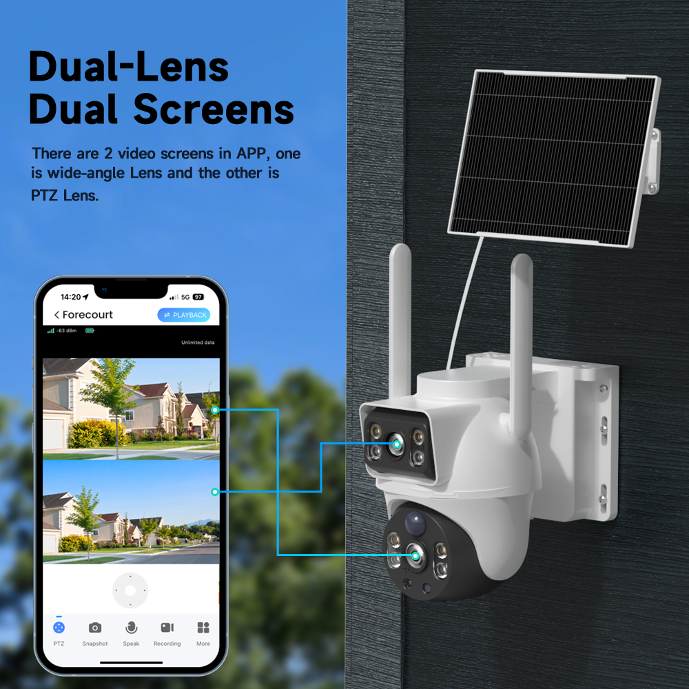 WiFi Solar Camera Dual Lenses  - Smart Home Battery Camera avis et prix