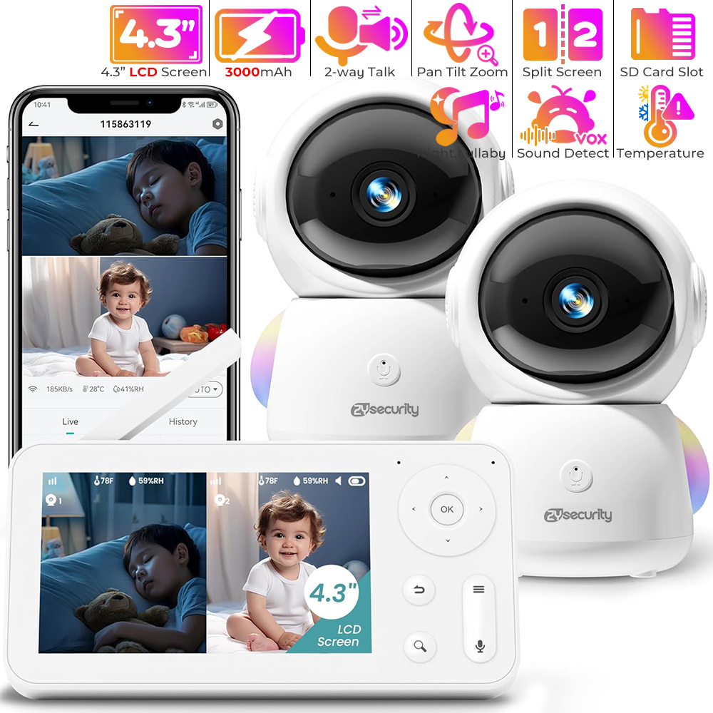 2K Baby Monitor with 2 Cameras - Smart Home Battery Camera avis et prix