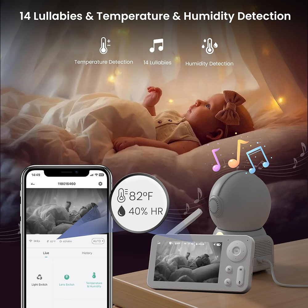 2K Baby Monitor with 2 Cameras - Smart Home Battery Camera avis et prix